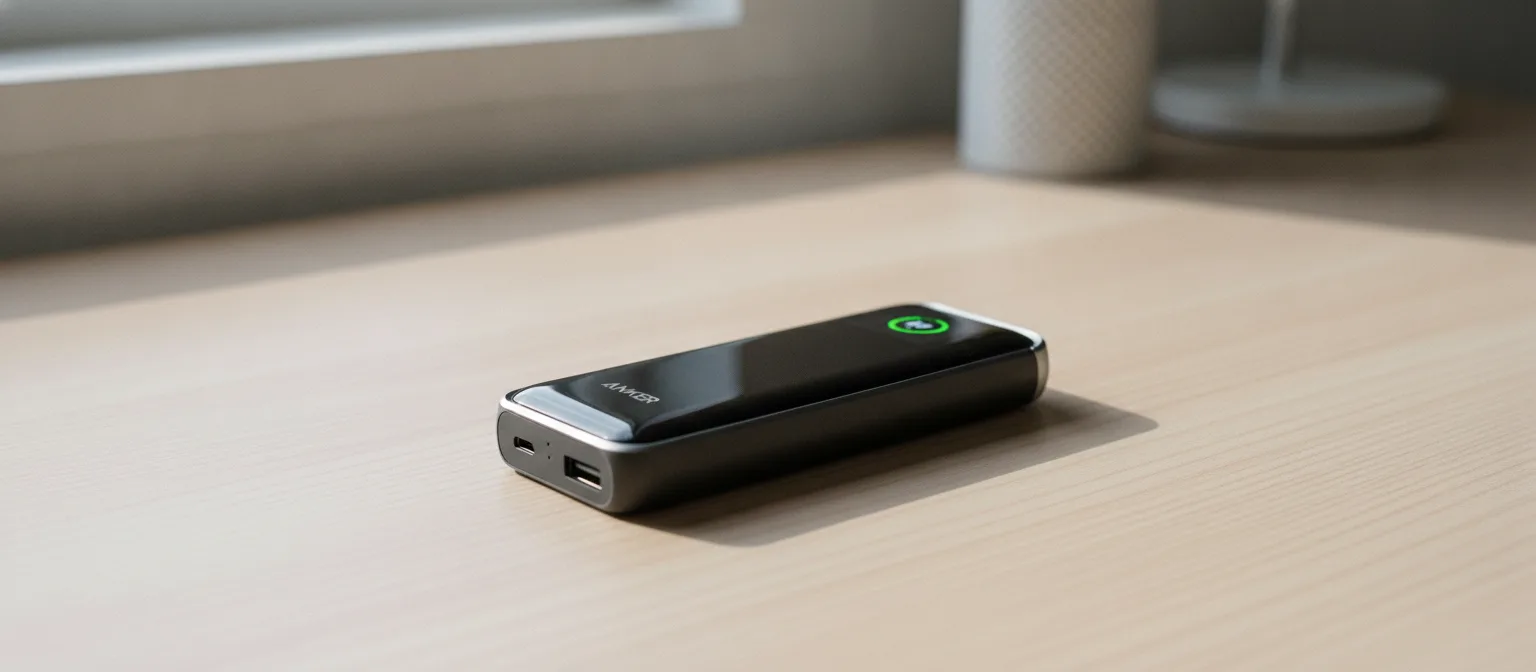 Anker Prime 27 650 mAh (250 W), batterie externe avec écran en situation